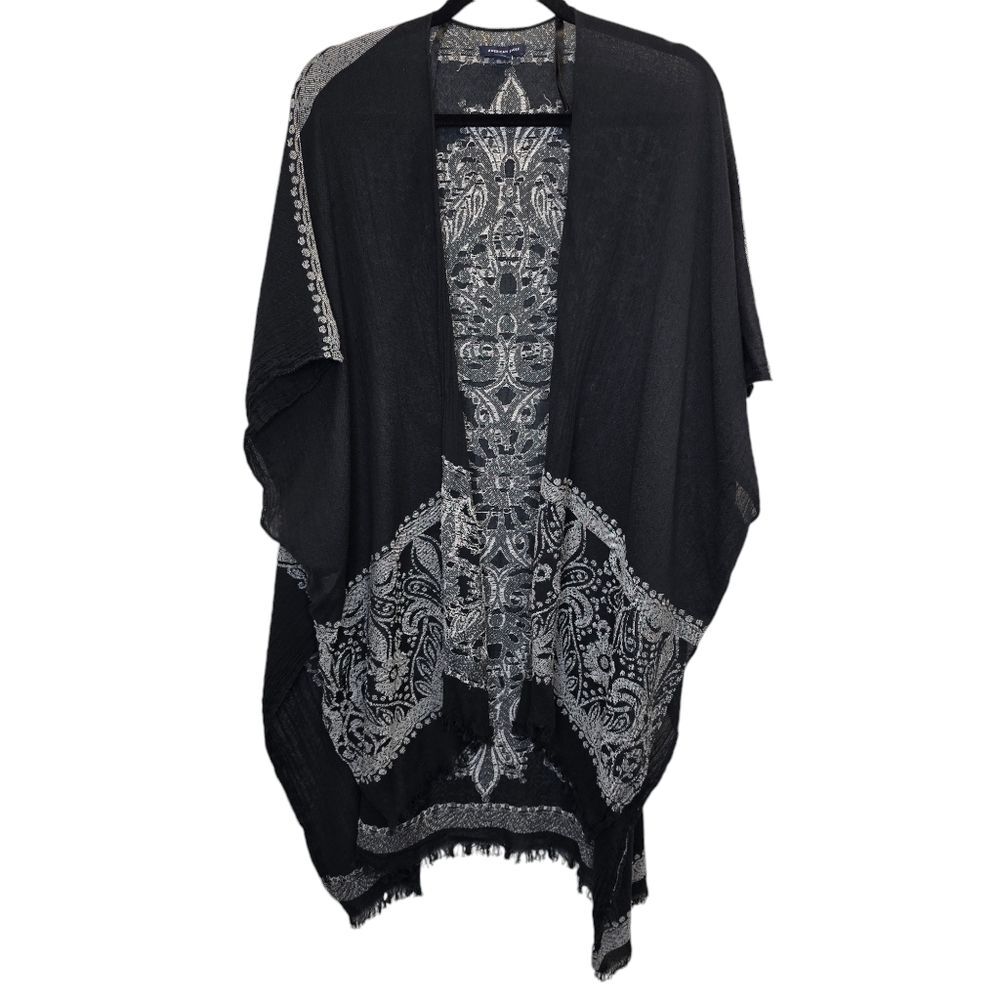 American Eagle Women's O/S Dark Blue Open Kimono Cardigan Wrap